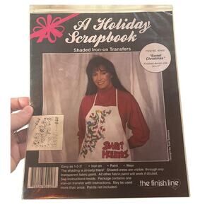 Vintage 1990 Holiday Scrapbook Iron-On Transfer “Sweet Christmas” Apron Design